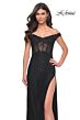 La Femme 32116 High Slit Sparkly Off The Shoulder Dress