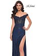 La Femme 32116 High Slit Sparkly Off The Shoulder Dress