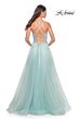 La Femme 32117 Embellished Waist Ruched Corset Dress