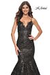 La Femme 32118 Scallop Neckline Trumpet-Style Sequin Dress