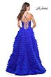 La Femme 32128 Ruffle Skirt Lace Corset Dress