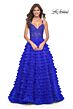 La Femme 32128 Ruffle Skirt Lace Corset Dress