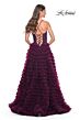 La Femme 32128 Ruffle Skirt Lace Corset Dress
