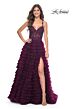 La Femme 32128 Ruffle Skirt Lace Corset Dress