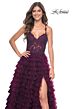 La Femme 32128 Ruffle Skirt Lace Corset Dress