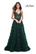 La Femme 32128 Ruffle Skirt Lace Corset Dress