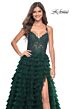 La Femme 32128 Ruffle Skirt Lace Corset Dress