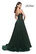 La Femme 32130 Pleated Top Slit Skirt Low Back Dress
