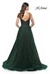 La Femme 32130 Pleated Top Slit Skirt Low Back Dress