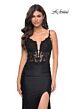 La Femme 32132 Illusion Corset Slit Skirt Dress