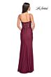 La Femme 32132 Illusion Corset Slit Skirt Dress