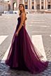 La Femme 32135 Sparkly Corset High Slit Lace-Up Dress
