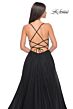 La Femme 32135 Sparkly Corset High Slit Lace-Up Dress