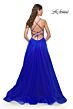 La Femme 32135 Sparkly Corset High Slit Lace-Up Dress