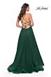 La Femme 32135 Sparkly Corset High Slit Lace-Up Dress