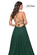 La Femme 32135 Sparkly Corset High Slit Lace-Up Dress