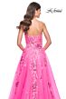 La Femme 32137 High Slit Strapless Corset Floral Dress