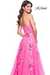 La Femme 32137 High Slit Strapless Corset Floral Dress