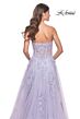 La Femme 32145 Illusion Corset High Slit Strapless Dress