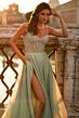 La Femme 32146 Illusion Corset High Slit Embellished Dress