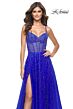 La Femme 32146 Illusion Corset High Slit Embellished Dress