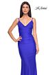 La Femme 32153 Illusion Back Cowl Neckline Ruched Dress