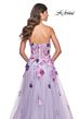 La Femme 32156 Floral Embroidery Strapless Corset Dress