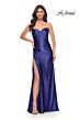 La Femme 32159 Illusion Back Faux Wrap Strapless Dress