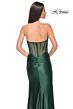 La Femme 32159 Illusion Back Faux Wrap Strapless Dress
