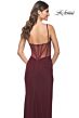 La Femme 32160 Cowl Neck Illusion Back High Slit Dress