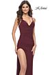 La Femme 32160 Cowl Neck Illusion Back High Slit Dress