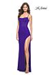 La Femme 32161 High Slit Ruched Corset Dress