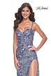 La Femme 32163 High Slit Floral Embroidery Dress