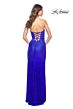 La Femme 32175 Ruched Waist High Slit Strapless Dress