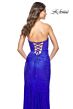La Femme 32175 Ruched Waist High Slit Strapless Dress