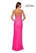 La Femme 32175 Ruched Waist High Slit Strapless Dress