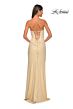 La Femme 32175 Ruched Waist High Slit Strapless Dress