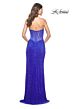 La Femme 32176 Cutaway Slit Illusion Back Strapless Dress