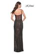 La Femme 32177 Cutaway Slit Illusion Top Glitter Dress