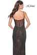 La Femme 32177 Cutaway Slit Illusion Top Glitter Dress