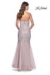 La Femme 32197 Strapless Sweetheart Neckline Floral Dress