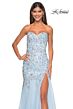 La Femme 32197 Strapless Sweetheart Neckline Floral Dress
