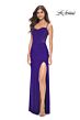 La Femme 32212 Ruched Corset Illusion Back Dress