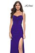 La Femme 32212 Ruched Corset Illusion Back Dress