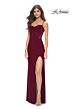 La Femme 32212 Ruched Corset Illusion Back Dress