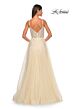 La Femme 32215 Illusion Corset Floral Glitter Dress