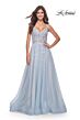 La Femme 32215 Illusion Corset Floral Glitter Dress