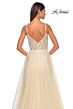La Femme 32215 Illusion Corset Floral Glitter Dress