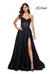 La Femme 32216 Glitter Corset High Slit Strapless Dress