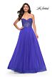 La Femme 32216 Glitter Corset High Slit Strapless Dress